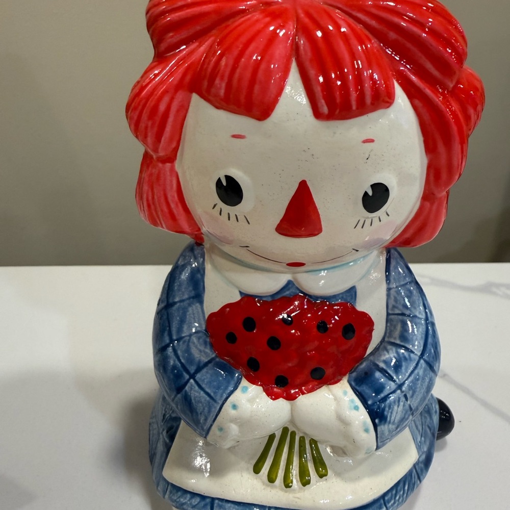 Vintage 1972 Fitz Floyd Raggedy Ann Ceramic Bookend Figurine Heavy 1.6 Lbs RARE